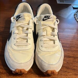 Nike Cream and Black Athletic Shoes